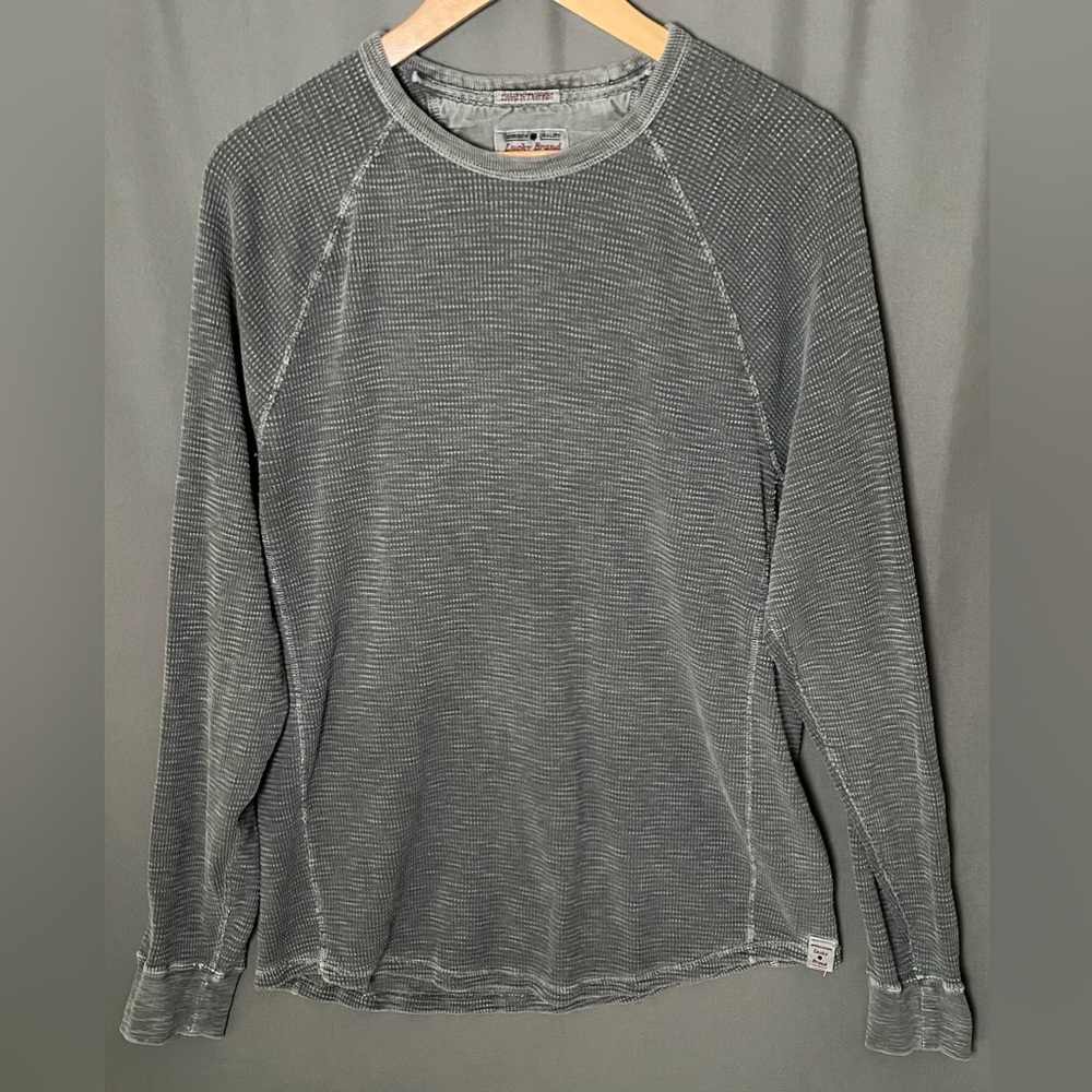 VTG Lucky Brand Men's XL LIVED IN THERMAL Y2K Gray Long Sleeve